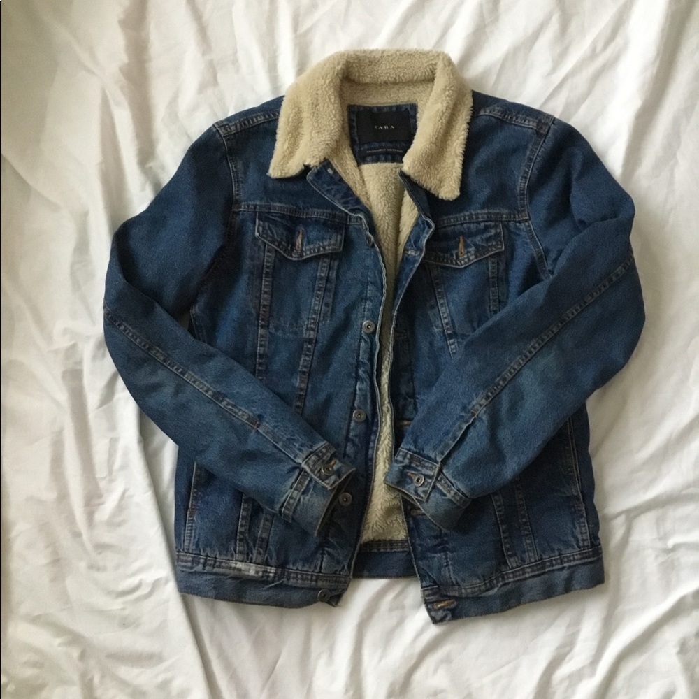 Zara Men’s Denim lined Jacket 42 L